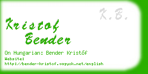 kristof bender business card